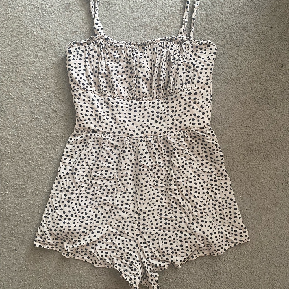 Trixxi Black and White Polka Dot Romper